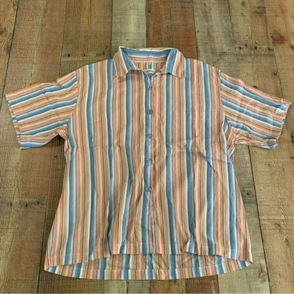 Vintage seiden sticker striped men’s button down shirt size 38 medium